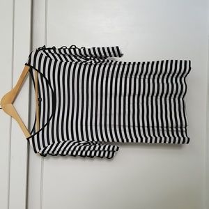 Strappy Cold Shoulder Striped Top EUC